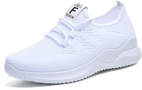 Zapatillas Casual para Mujer Zapatos de Caminar Deporte Senderismo Gimnasio Atlético Transpirable Cordones Puntera Y Talonera Reforzadas Informales Malla Baratas
