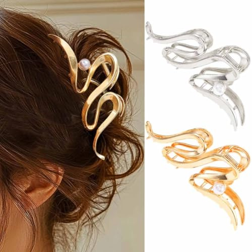 Unicra Pinzas de metal doradas para el pelo (2 unidades)