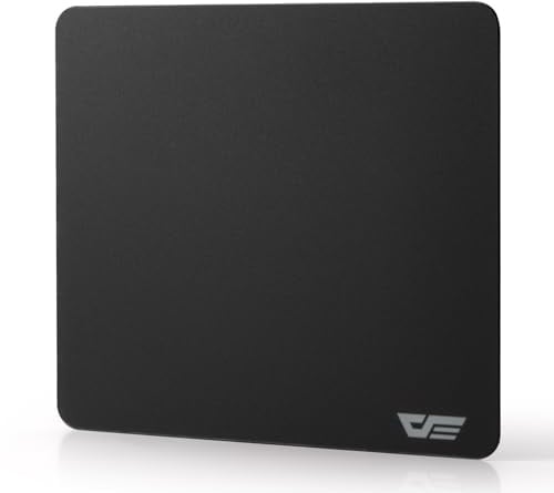darkFlash Glass Mouse Pad 11.8×10.2 Inch, Ultra-Smooth Tempered Surface, Precision Tracking, Anti-Slip Rubber Base, Durable Etched Finish, Ideal for Gaming & Work, 300×260 mm (DMP300, Black)