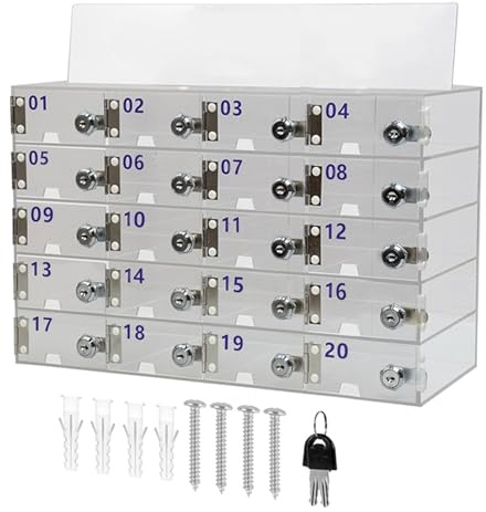 15/20/25 Slot Acryl Handy Safe Storage Box Für Schule Clear Locker Reserviert Lade Threading Loch(20bits)