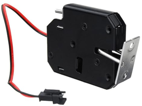 Gettimore Elektromagnetisches Schloss für Schrank, Schublade, 12 V Gleichstrom, 2 A Strom, Karbonstahlkonstruktion mit Erkennungssignal für Tür zum Öffnen/Schließen, 15 cm Draht, 4 mm Einbauloch