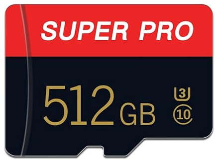 512GB Micro-SD-Karte Klasse 10 Hochgeschwindigkeits-Speicherkarte Class 10 Micro SD Memory Cards with Adapter for Camera, Phone,Computer,Tachograph,Tablet,Drone