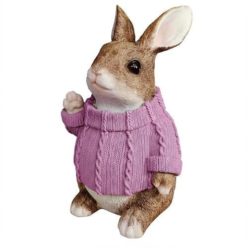 colourliving Hasen Deko Figuren XL Osterhasen Figuren Groß witzige Osterhasen mit Pullover (Rosa)