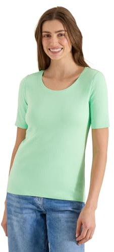 Damen Basic T-Shirt mit Rundhals in Unifarbe