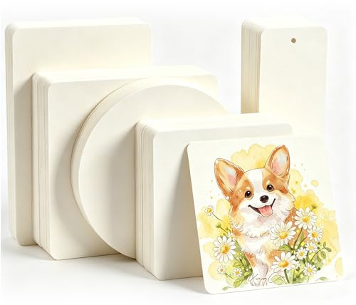 200 Blatt Aquarellpapier 300g Dickes Aquarell papier Watercolor paper | Fünf Formen Büttenpapier für Postkarten Lesezeichen Blanko Karten zum Selbstgestalten Einladungskarten Blanko
