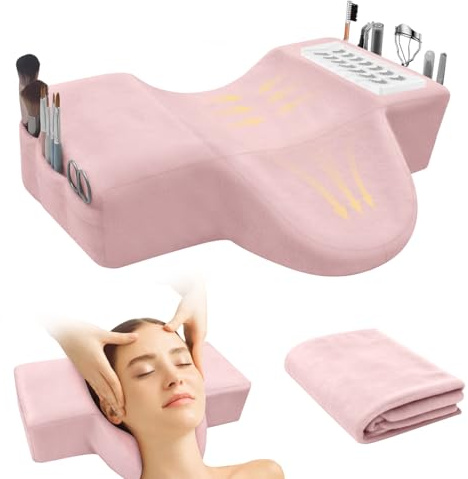 CGBE U-förmiges Wimpernkissen Ergonomisches Nackenkissen (Pink) | U-Form Nackenstützkissen, Lash Kissen Flanellkissen für Wimpernverlängerung, Schönheitssalon, Heimgebrauch