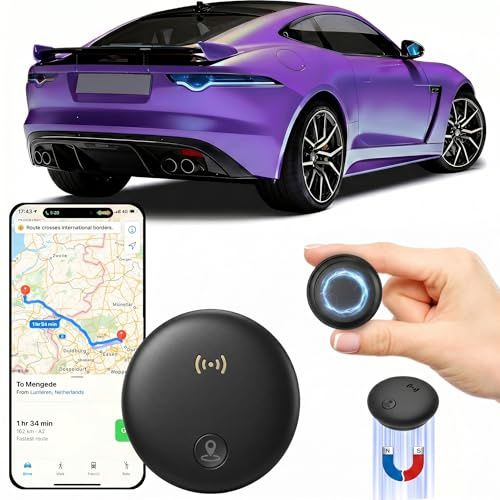 GPS Tracker Auto(Kompatibel mit iOS & Android) GPS Tracker Auto Ohne ABO Integrierte,Starke Magnetische Saugkraft Mini GPS Tracker Globale Abdeckung Weltweite IP67 für Autos,Motorräder,Fahrrad
