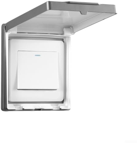 Honseadek Ultra Thin Socket Cover 86 Type Waterproof Switch Plate for Bathroom Outdoor Farm Dust Proof Plastic Light Switch Guard(gray)