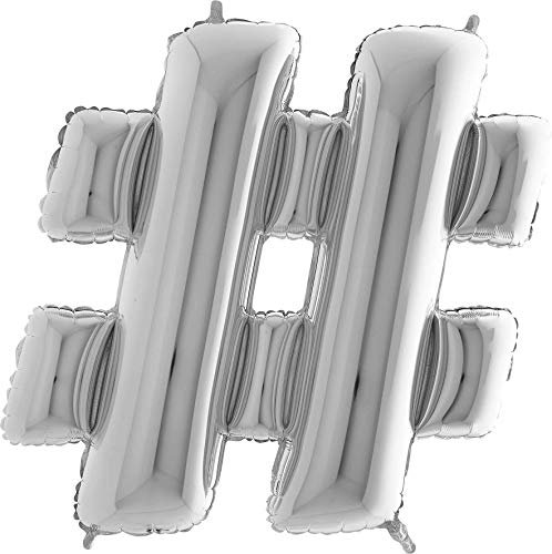 EventExpress24 40 Silber Brief Hashtag Ballon - Folienballon - Party Ballon
