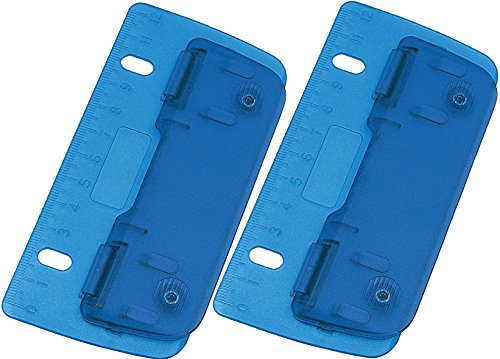 WEDO Taschenlocher (Kunststoff zum Abheften für 8 cm Lochung, mit 12 cm Skala) (Ice-blau, 2 Stück)