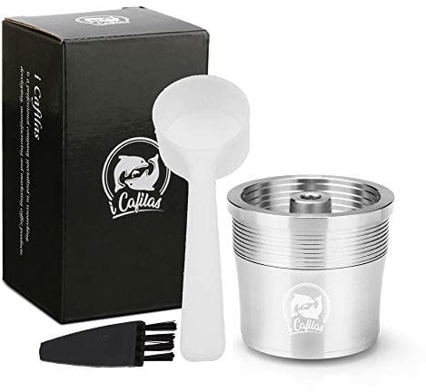 i Cafilas Stainless Steel Reffilable Refuable Coffee Capsules Pods Filter for illy iperEspresso X9 X8 X7.1 Y5 Y3 Y1.1 Coffee Machine + 1 Spoon + 1 Brush (Capsule)