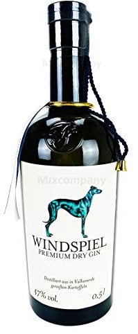 Windspiel Premium Dry Gin 0,5l (47% Vol) Bar Longdrink Cocktail Sammlung Gin Tonic - [Enthält Sulfite]