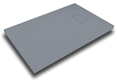 PIATTO DOCCIA EFFETTO PIETRA ARDESIA RESINA SMC 70 80 90 100 120 140 160 180 2.6 BIANCO ANTRACITE TORTORA PIETRA PILETTA INCLUSA (90 X 90, Grigio)