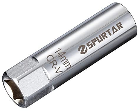 Spurtar zündkerzenschlüssel, dünnwandige 14-mm-12-Punkt-3/8-Zoll-Zündkerzenstecker passt für BMW PKW, LKW, Motorrad