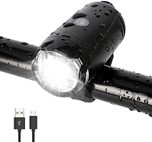 Fahrradlicht Vorne, STVZO Zugelassen Fahrradbeleuchtung, IPX4 Wasserdicht Fahrradlampe Vorne USB Aufladbar und 2 Licht-Modi, Fahrrad Frontlicht für Kinder und Erwachsene