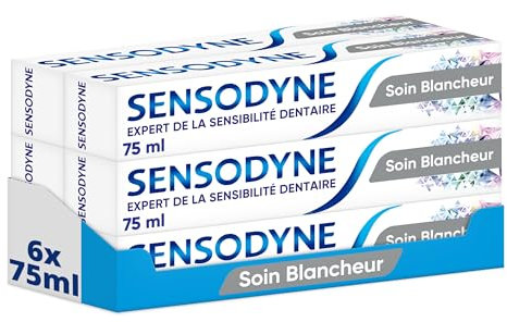 Sensodyne Whitening Zahnpasta, Pflege, 24 Stunden Schutz gegen die Empfindlichkeit der Zähne mit einer Aufhellungswirkung, 6 x 75 ml