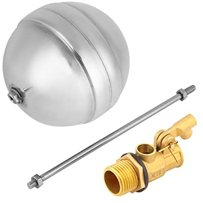 Schwimmerventil aus Edelstahl, Wasserschwimmer Sensor Messing Verstellbares Außengewinde Wassersensor Hydraulik Verwendet in Pipeline für Wassertank Pumpenhalterung Viehtränke Magnetische DN15 G1/2