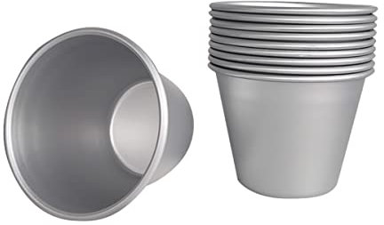 FRIGIIRE Mini-Puddingformen, individuelle Popover-Pfanne, antihaftbeschichtet, Käsekuchen-Backformen, Muffin, Cupcake-Form, Aluminium, 10 Stück
