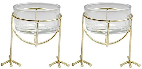 Abaodam 2st Goldener Stativ Kerzenhalter Votivkerzenschale Votivkerzenhalter Teelichthalter Aus Glas Goldene Teelichthalter Kerzenbrenner Aus Glas Brillenhalter Glaswachs Esstisch Metall