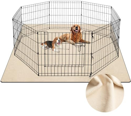 Barpor 72 x 72 waschbare PIPI-Pads für Hunde, extra große, Dicke, Wiederverwendbare Welpen-Pads, stark absorbierende, auslaufsichere Hunde-Welpenmatten, kausichere, rutschfeste Hunde-Laufstall-Pads