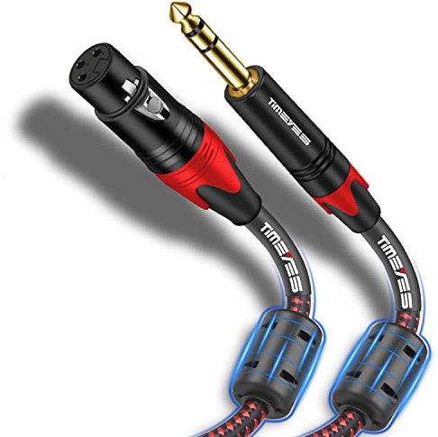 TIMEYES 1/4'' TRS to XLR Female Cord 30M, 6.5mm to XLR 3-Pin Female Microphone Cable, XLR to 6.35mm TRS Jack Stereo Instrument Cord, Balanced Quarter Inch TRS to XLR Plug Mic Cable 6.5mm to XLR 100FT