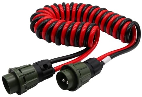 SERTPLAS Nato VG96917 - Cavo elettrico a spirale con spine, camion, esercito tedesco, vigili del fuoco, 2 poli, 24 V, 2 x 35 mm² (4 m)