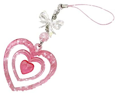 Sweet Girl Phone Anhänger Cool Y2K Rosa Silber Charm Damen Schmetterling Herz Korea Handmade Schlüsselbund Handyzubehör Kette Charme Y2k ästhetisches Schlüsselband Rosa Anhänger Telefon, Metall Acryl