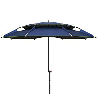 EPANO Sonnenschirm/Angeln Regenschirm 2,0/2,2/2,4 Meter Big Fishing Umbrella Double Universal Regen Wind Verdicken Angeln Regenschirm Angeln Sonnenschirm mit Sand Anker, Strand, Terrasse, Campin