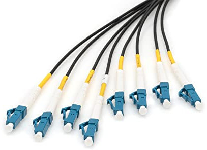 DIGITUS DK-2A338U050BK-BBB – Glasfaserkabel OS2 – 50 m – LC (UPC) zu LC (UPC) – 8 Fasern Breakout-Kabel – 1/10 Gbit/s – SM Singlemode Lichtleiterkabel – Faser: G.657.A1 9/125 µ – Schwarz (Black)