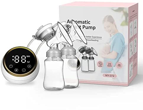 Extractor de leche automático, doble bomba de leche materna de alta succión, masaje y separación de gas-líquido, pantalla LED, bajo ruido y lactancia materna sin dolor, extractor de leche eléctrico