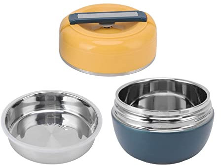 Thermal Lunch Box, Insulated Bento Food Container Soup Thermal Container Hot Jar Divided Meal Storage Large Capacity Leak Proof Lid Snacks Salad Bowl Stainless Steel for Office Picnic Travel Kids