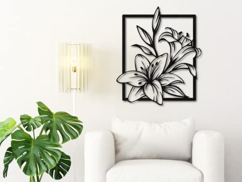 VAILLA ® 3er set Blumen Wanddeko, Blume Wanddekoration aus Holz, Wandbilder Home Dekoration, 3D Wall Art, Große Wand Deko, Bilder für Schlafzimmer, Wohnzimmer und Küche (Blumen 22)