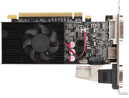 GT610 2G Gaming-Grafikkarte, 2 GB DDR3 64-Bit-Grafikkarte, 810 MHz 1000 MHz, PCI Express X16 1.1, DVI VGA HDMI, Gaming-Grafikkarte mit Leisem Lüfter