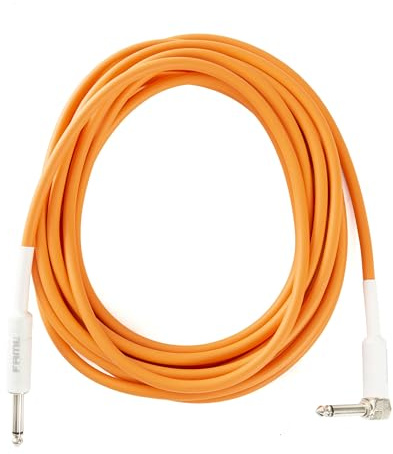 Fame Authentic Instrumentenkabel, 6m, Orange, Gerade/Winkel - Hochwertiges Gitarrenkabel, Erstklassige Signalübertragung