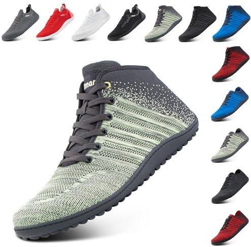 Hitmars Scarpe Barefoot Uomo Donna Scarpe a Piedi Nudi Scarpe Minimaliste Trail Running Barefoot Shoes Zero Drop Fitness Trekking Verde EU 43