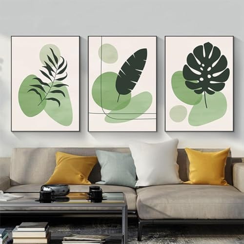 PYNVDD 3er Set Poster Abstrakten Botanical Leaf Print Postern, Moderne Abstrakte Bohemian Poster,Ohne Rahmen (Bild-09,20x30cm*3Pcs)
