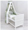 Generisch Baby Delux Babybett Komplett Set 9-TLG Kinderbett umbaubar zum Juniorbett 70x140 Matratze Jack Bettset Vollstoffhimmel (Mond Patchwork grün)
