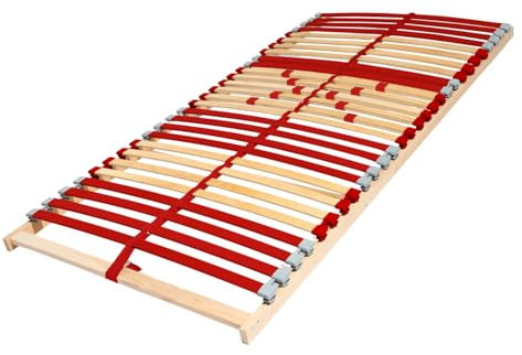 Coemo Lattenrost Ruby 140 x 200 cm 7-Zonen 28 Leisten Kopfteil und Härtegrad verstellbar für Jugendbetten - für alle Matratzenarten | Schlaftypen