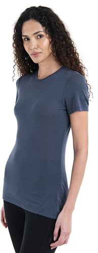 Icebreaker 100% Merinowolle Damen Base Layer - Everyday Kurzärmeliges Crewe - 175 Ultralight Fabric - Merino Shirt - Unterwäsche - Laufshirt - Unterhemden - Graphite, XS
