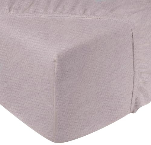 DoubleDry Spannbettlaken Jersey 90x200cm - 100% Baumwolle - Spannbetttuch - 28cm Steg - Hell Lila