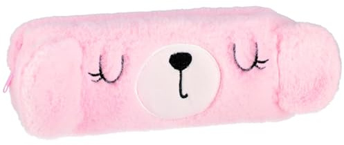 sarcia.eu Plüsch-Federtasche für Mädchen, mit Reißverschluss 23x8x5cm (Teddybär)