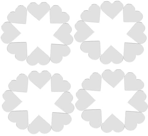 NESTINGHO 100st Wandaufkleber Spiegelwand Selber Machen 3d Wandtattoos Spiegelfliesen Selbstklebend Spiegelfliesen Selber Machen Abnehmbare Aufkleber Liebesherz-mosaikaufkleber Silver Acryl