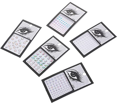 TOYANDONA 5blätter Aufklebeohrringe Für Mädchen Perlenaufkleber Stickerohrringe Für Kleine Mädchen Gesichtssteine Nagel-strasssteine Strass-aufkleber Zum Aufkleben Augen Gesicht Und Körper