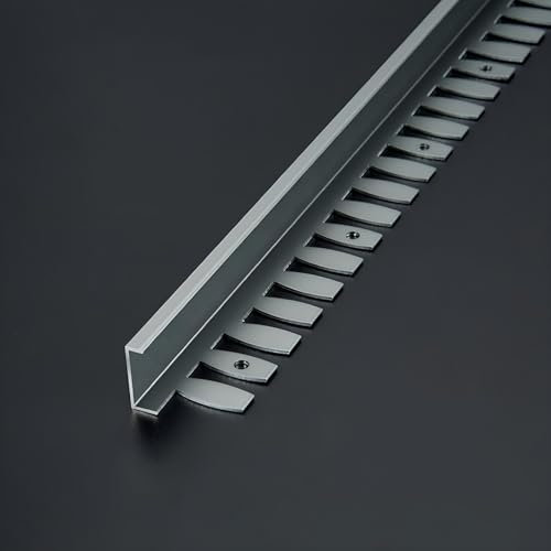 Raouoae Universelles Biegbares Abschlussprofil Abschlussleiste Eloxiertem Aluminium 135cm 2 Stück C-Form Profil Treppenkantenprofil Passend Für Jede Fliesenart(Grau,Hoch: 15.5mm)