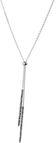 Ernstes Design Collier Halskette K846 Edelstahl Hämatit Spiegelankerkette