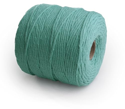 29 Colors 3mm Braided Macrame 100% Cotton Cord Crafting, Jewelry Making & Rustic Home Décor String Rope Craft Project DIY Supply Soft Nartural Knotting Boho Decor Knitting (Turquise, 100m)