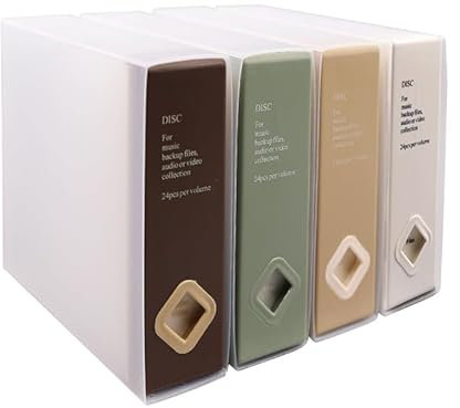 MayRecords Custodia per CD e DVD, può contenere fino a 24 dischi, porta CD o DVD, per ufficio, casa, album, CD o DVD (colorata (quattro)