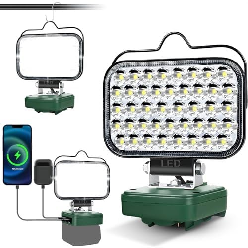 Lampe für Bosch 18V Home und Garden PBA Akku, Hell Baustrahler Taschenlampe Light Tragbares LED-Licht für Bosch Battery, Arbeitsleuchte Flutlichter Zubehör für Baustellen,Autoreparaturen,Camping