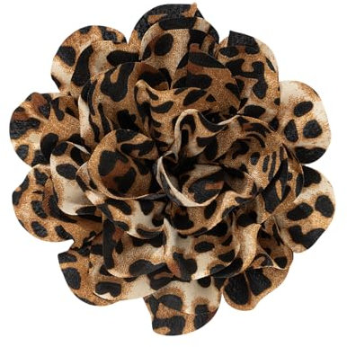 Yilingjc Leopardenmuster Blume Entenschnabel Clip Brosche übertriebene Blumenform Corsage vielseitiges Mode-Accessoire für Frauen