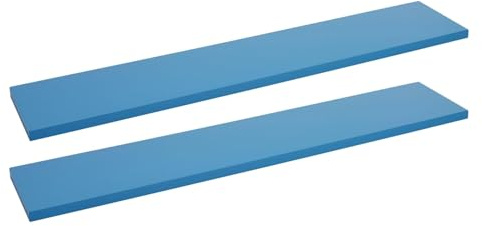 Set of 2 Blue Shelf Boards 118cm x 23.5cm Wall-Mounted Classic Shelf for Living Room Bedroom Kitchen or Office NO Brackets Included